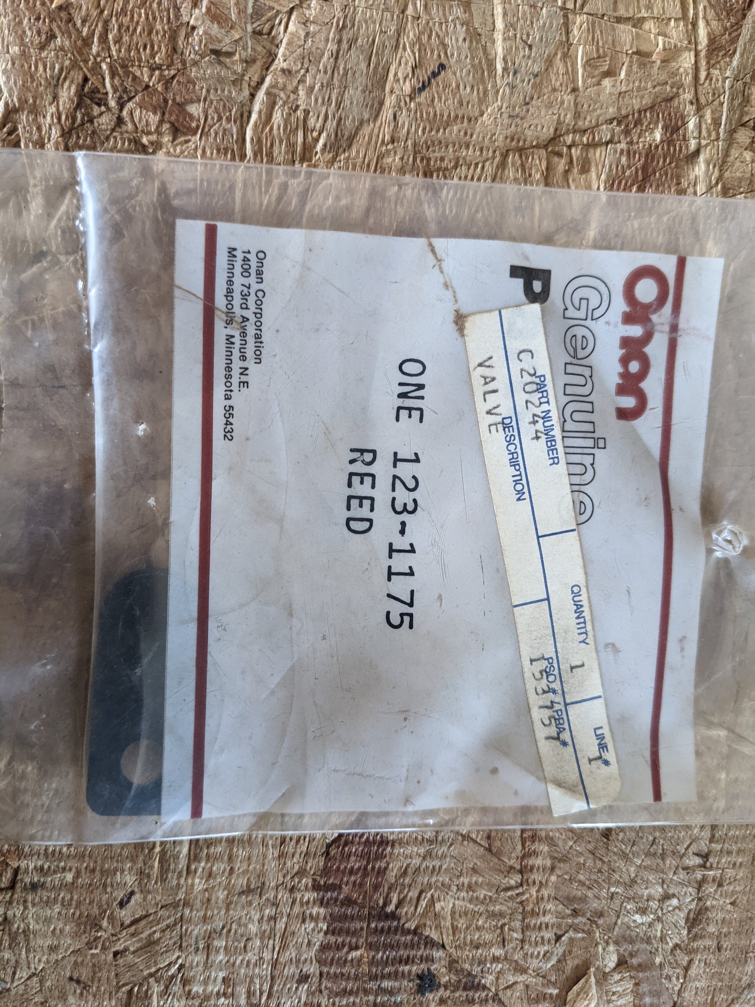 C20244 VALVE ONAN 123-1175