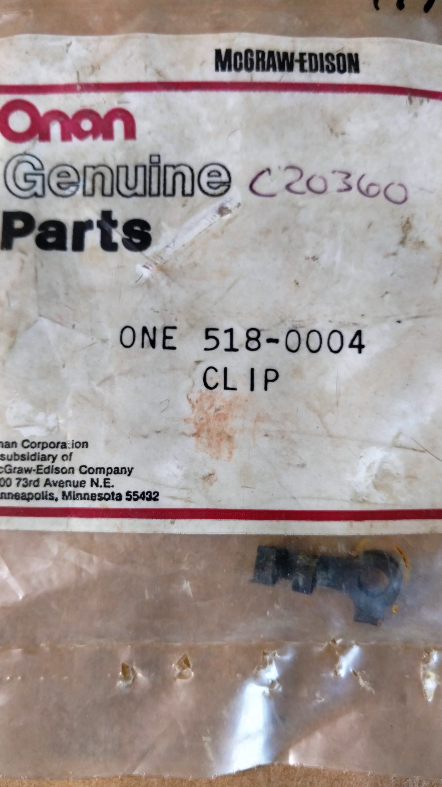 C20360 CLIP ONAN 518-0004