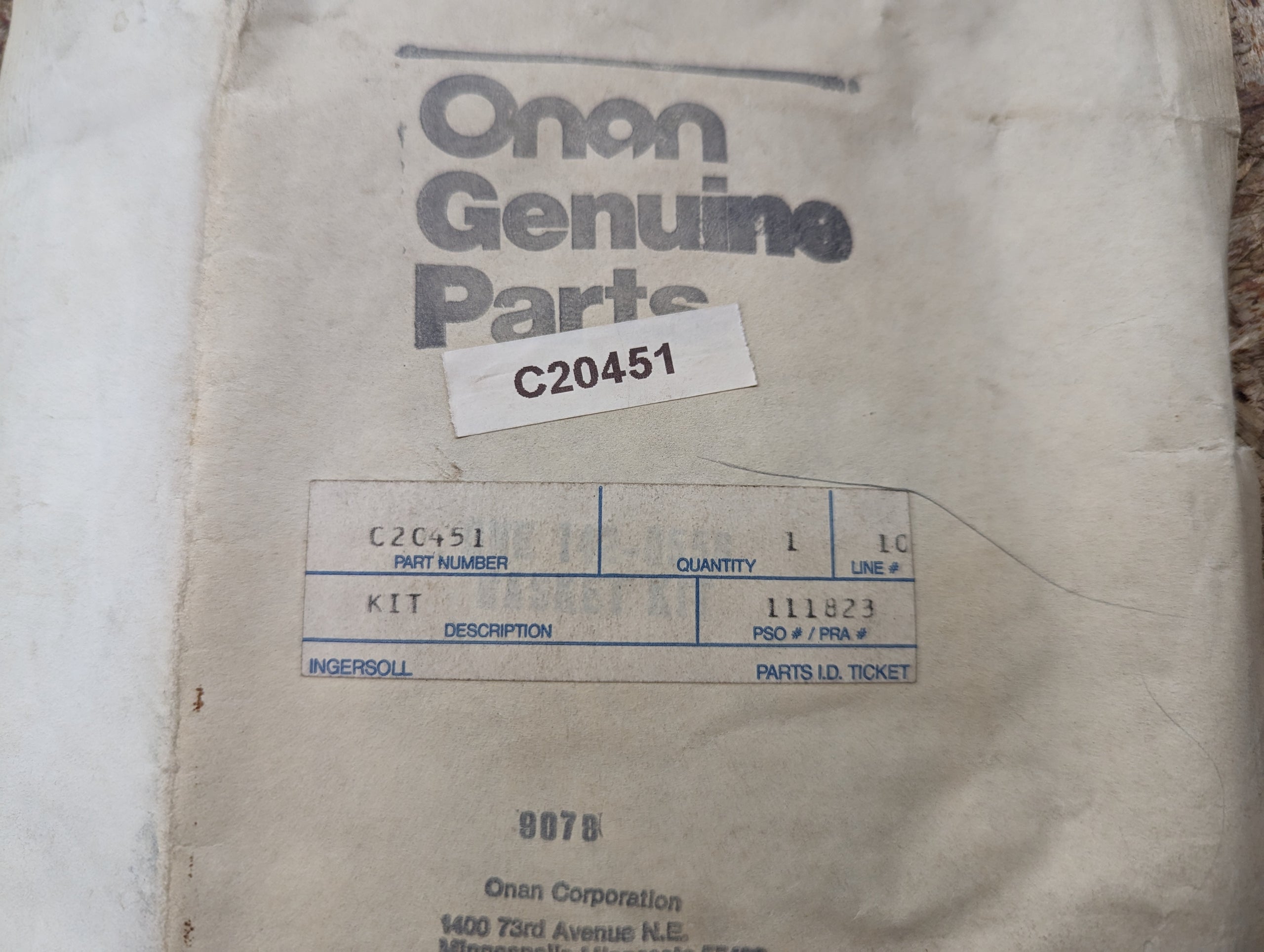 C20451 GASKET SET ONAN 142-0556