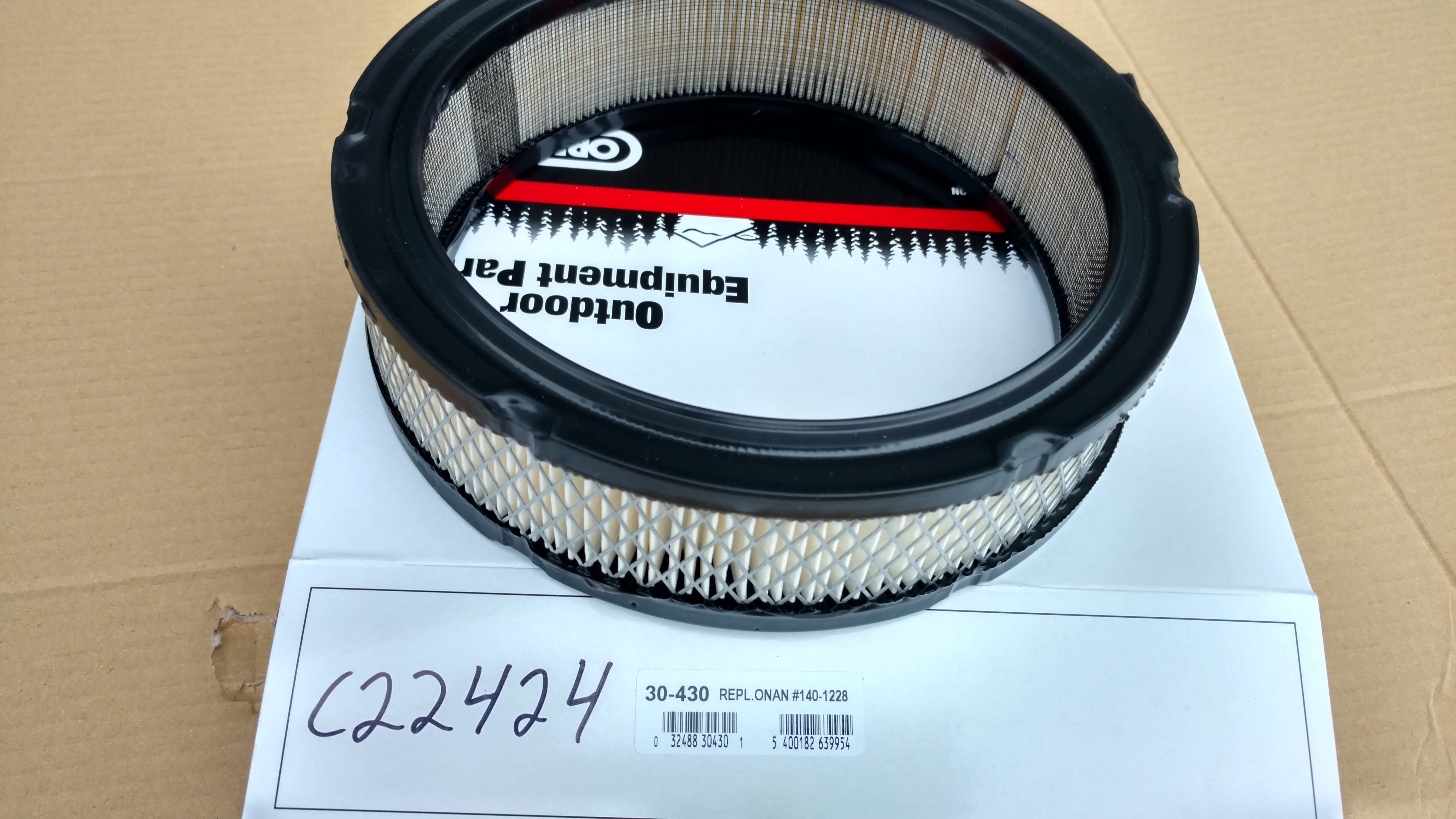 C22424 AIR FILTER ONAN 140-2628-01 7-02247 140-1228