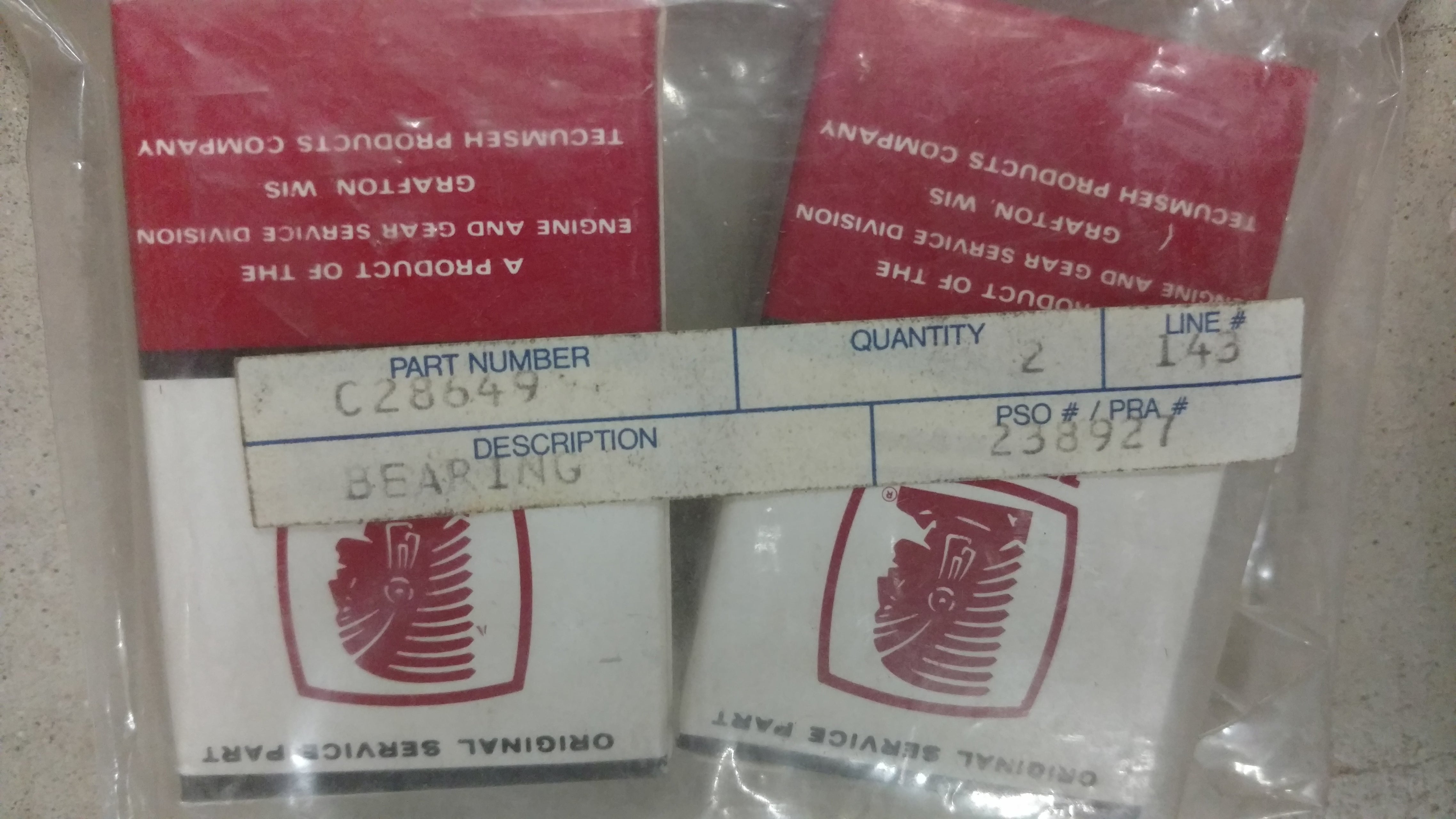 C28649 BEARING - NEEDLE 1114AWS TECUMSEH 780086