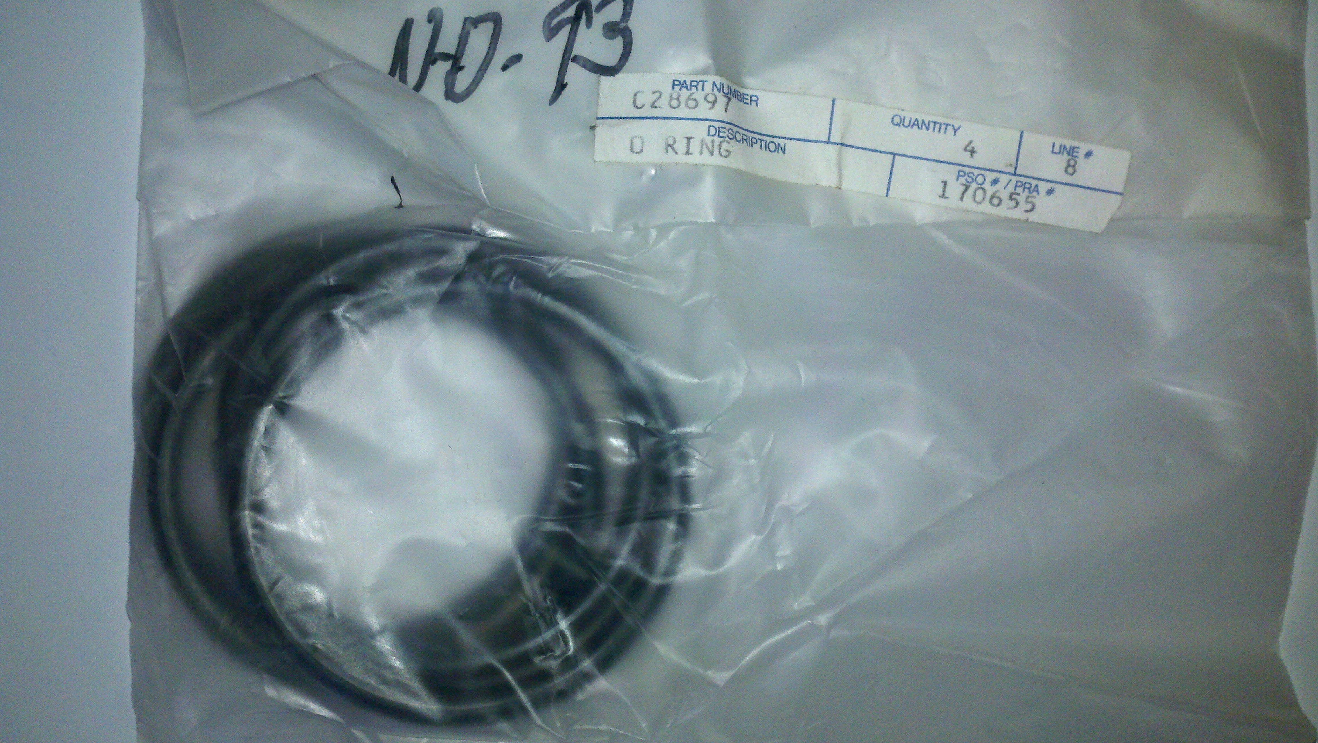 C28697 O-RING (LIFT CYLINDER) A30971