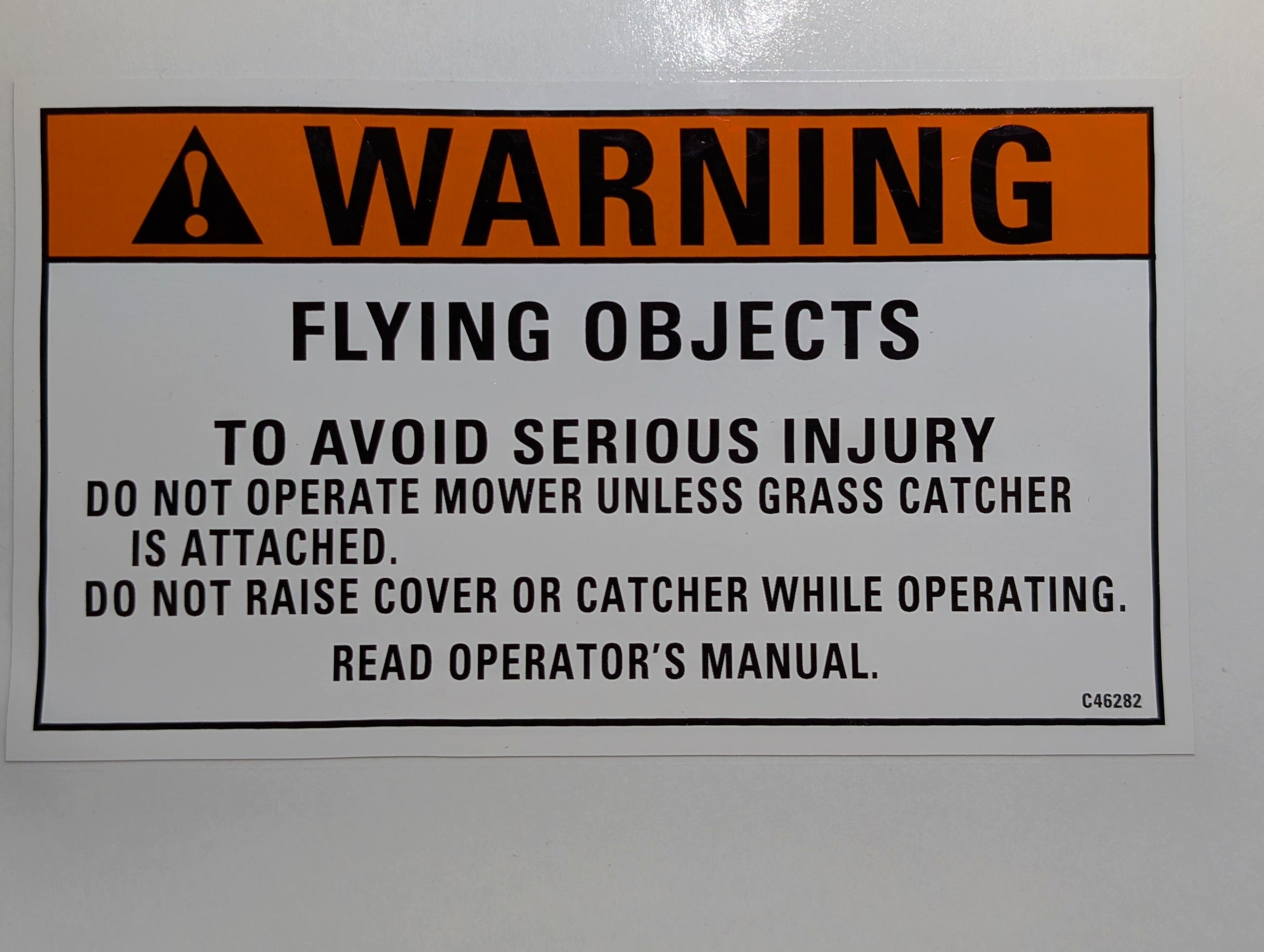 C46282 DECAL - WARNING FLYING OBJECTS