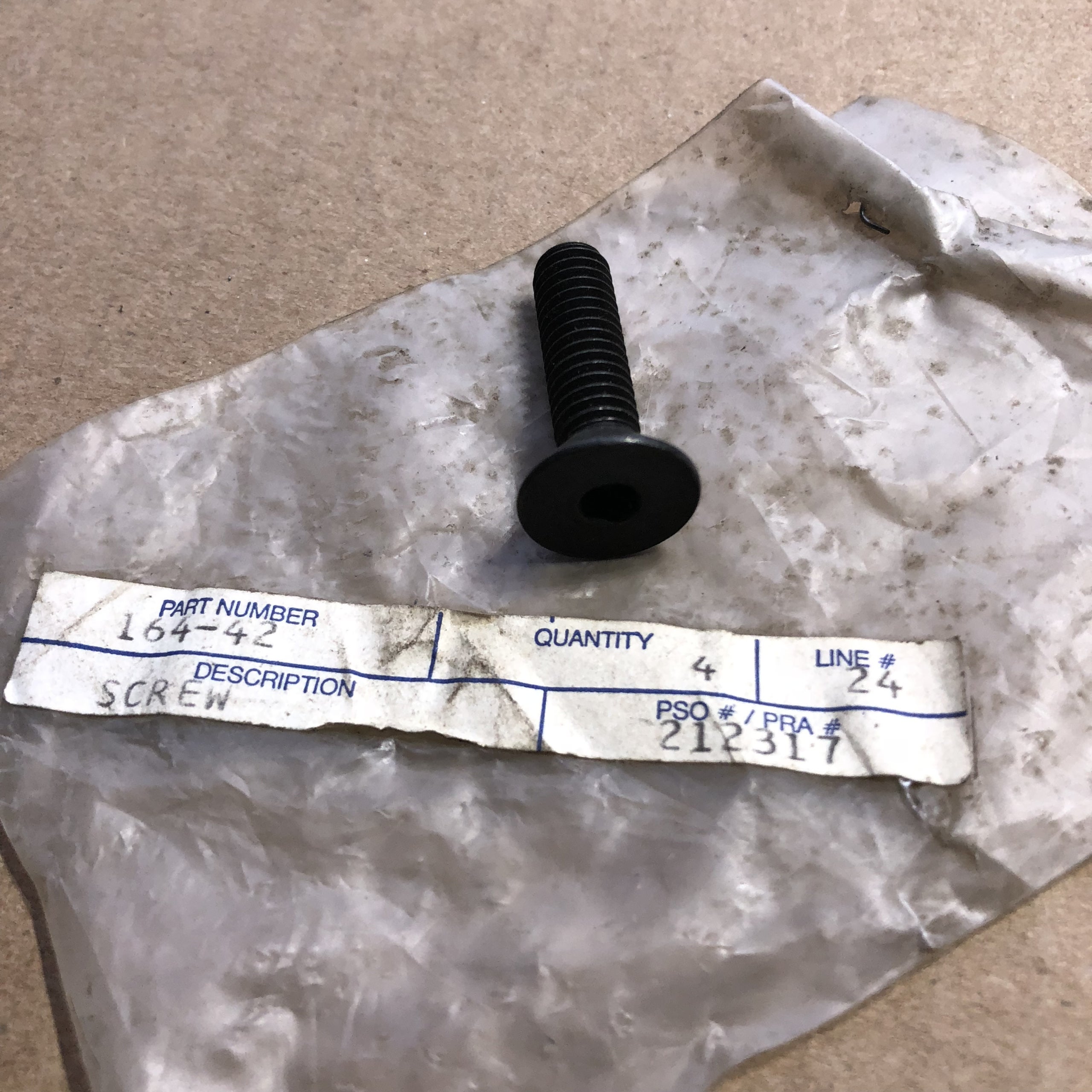 164-42 SCREW 5/16-18 X 1-1/4 FLAT HD HX SOCKET
