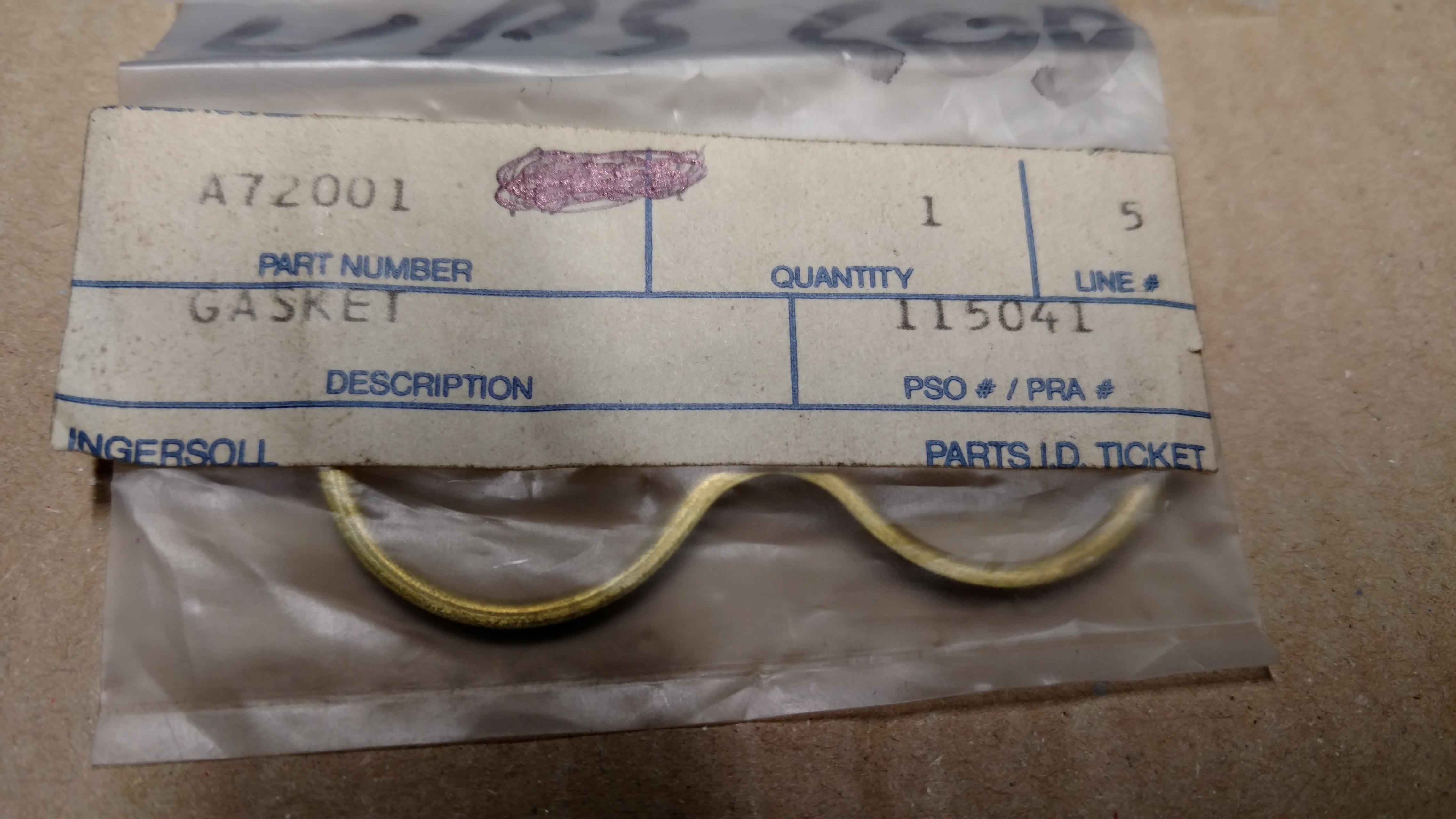 A72001 GASKET - BRASS FRONT COVER
