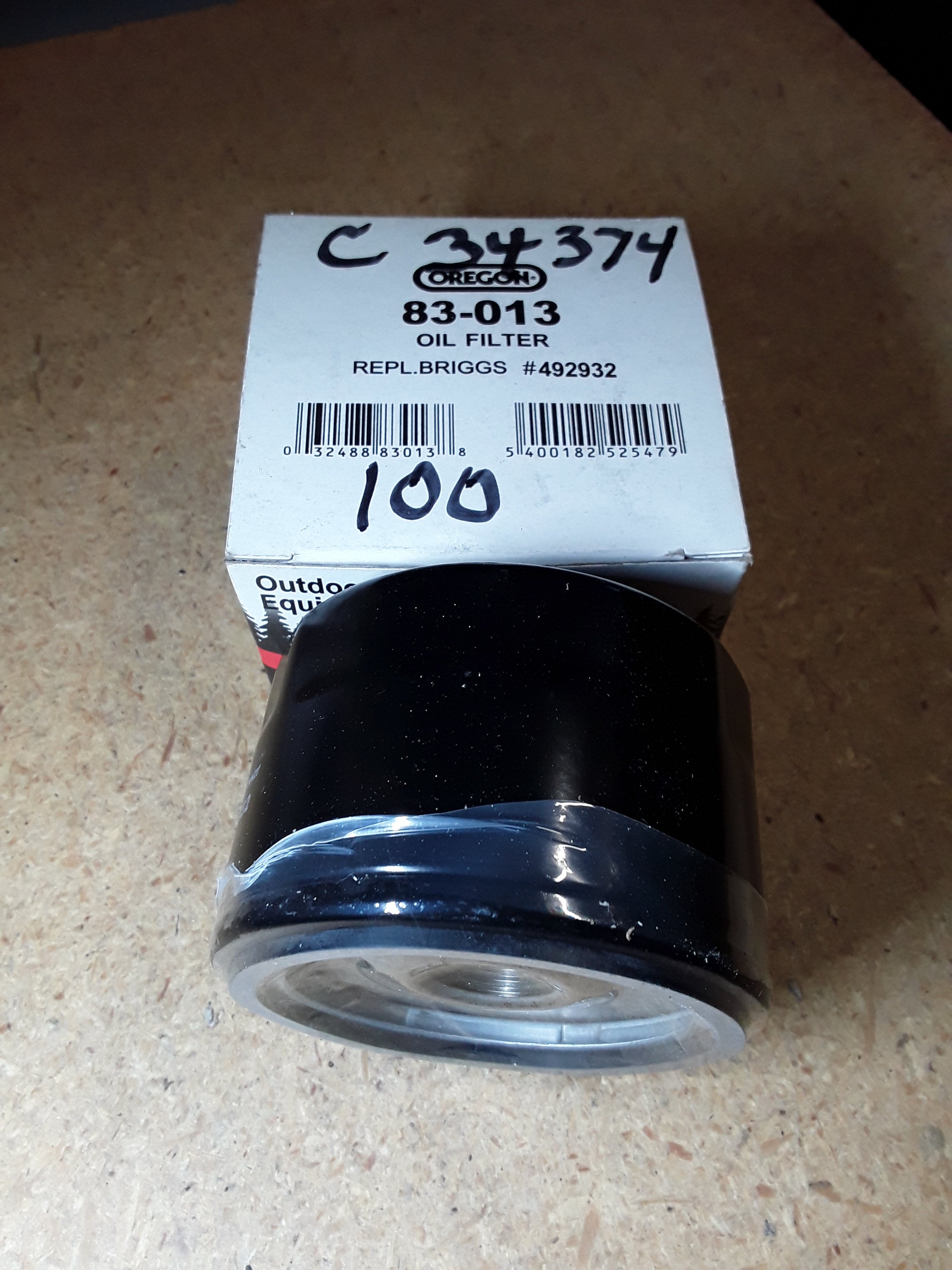 C34374 OIL FILTER BRIGGS 492932 OREGON 83-013 STENS 120-345 NAPA 1348