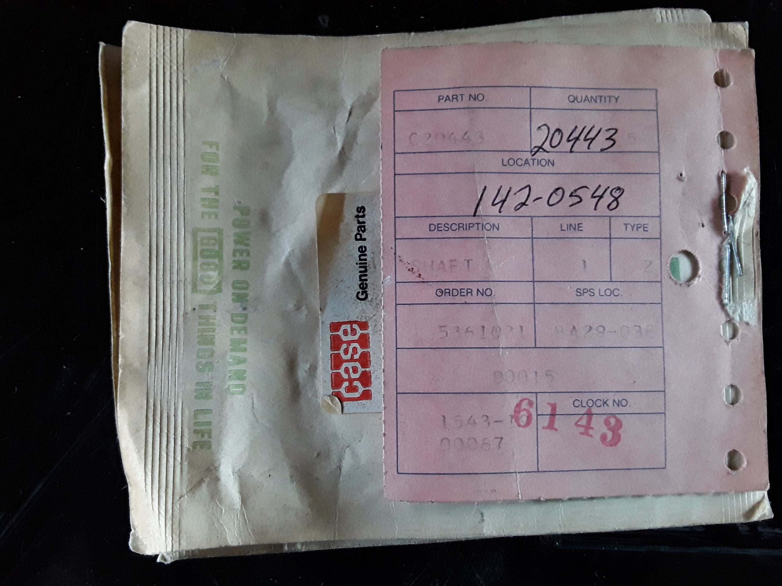 C20443 ONAN 142-0548 SHAFT - FLOAT LEVER
