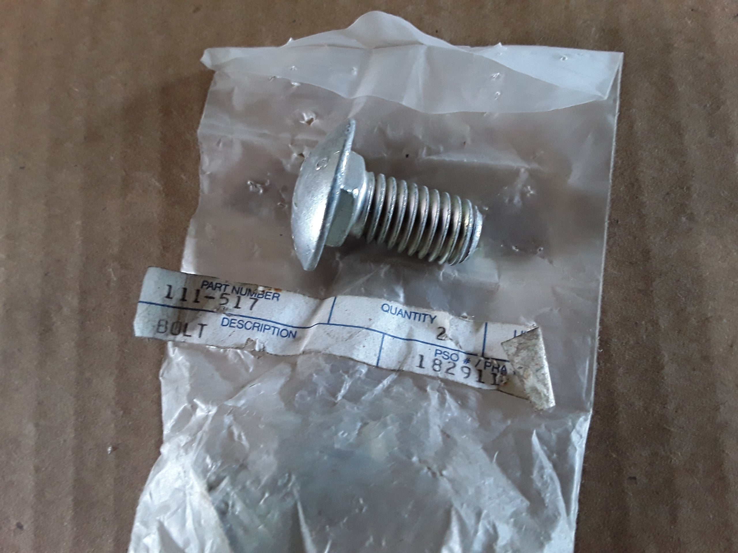 111-517 BOLT CARRIAGE 1/2-13 X 1 G R 5 ZP