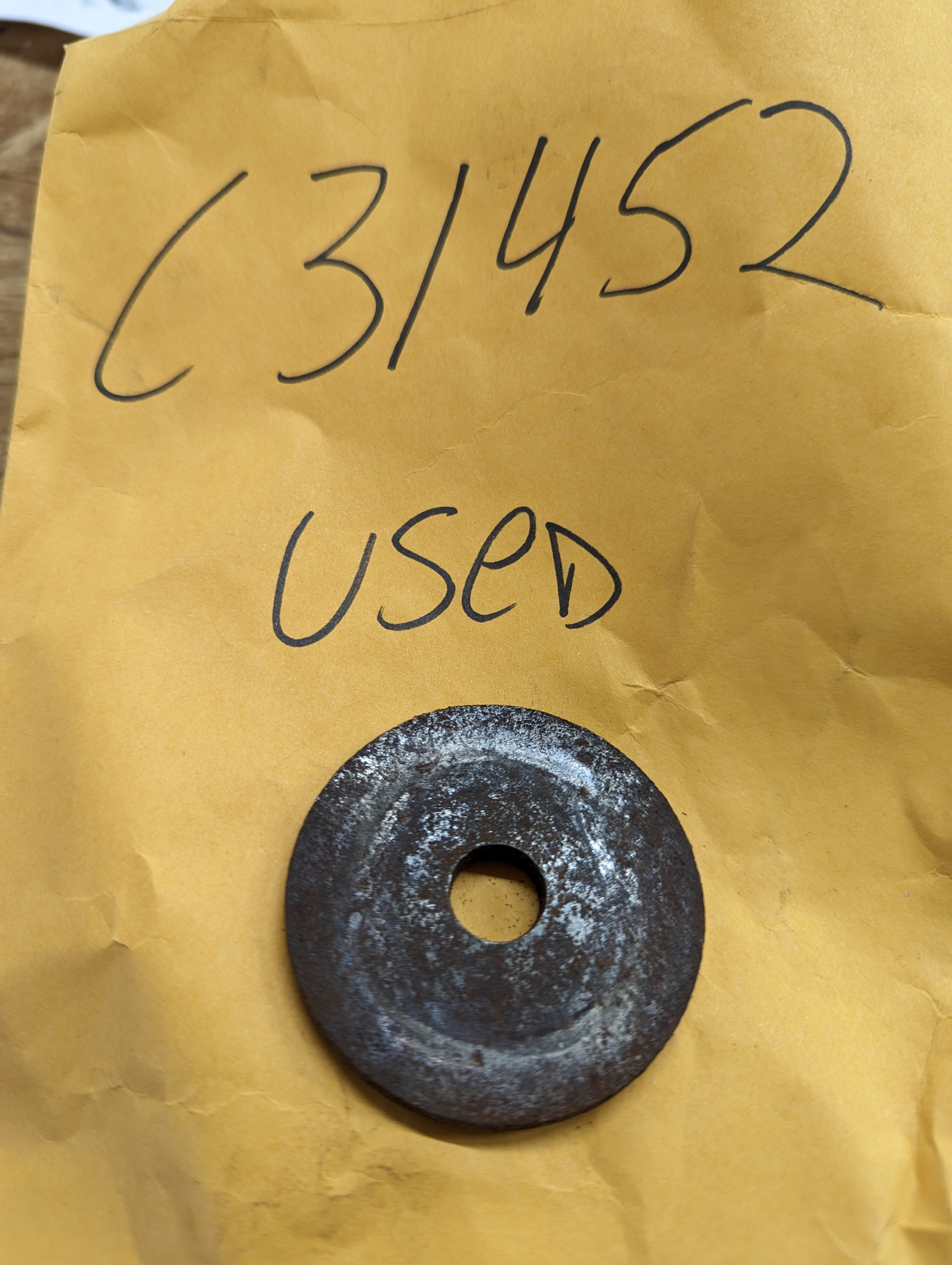 C31452 USED WASHER .438x2.0x.153/.213 HARD'D
