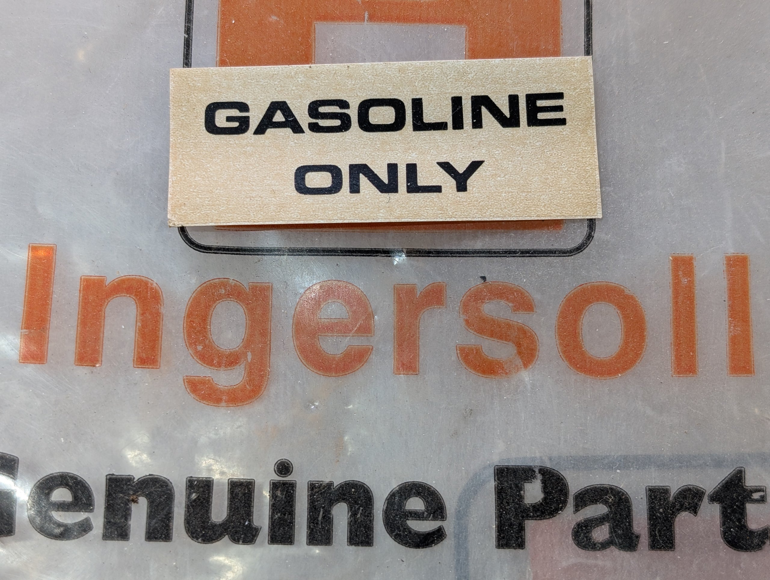C14066 DECAL - GASOLINE ONLY C29031
