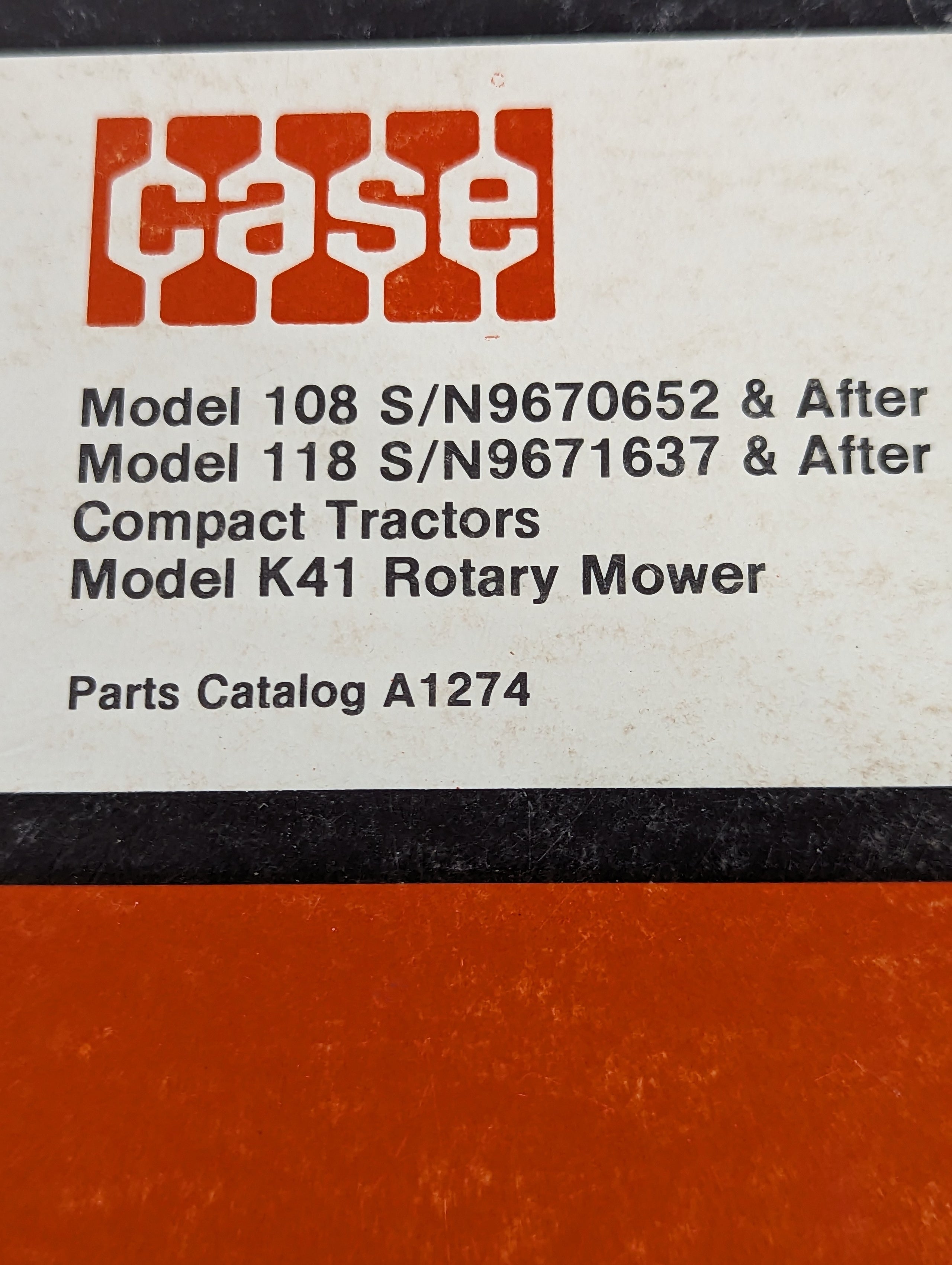 A1274 PC: 108 118 MODEL K41 ROTARY MOWER
